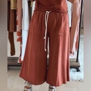 Roolee Terracotta Wide-Leg Pants